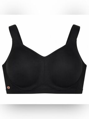 Lane Bryant LIVI Active Sports Bra 46DDD Black Molded Cup High Support Plus Size